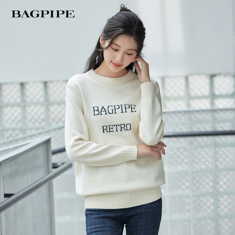 风笛2024冬季新款韩版风毛衣