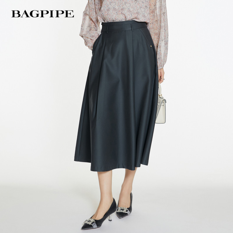 风笛2025秋季新款时尚高腰设计感时尚百搭A字裙梨形显瘦半身裙女,女装/女士精品,半身裙,淘宝优惠券,粉丝福利购,淘宝优惠卷