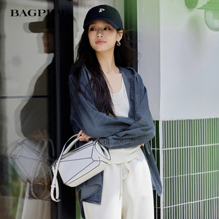 风笛2026春季新款设计感连帽牛仔外套小众复古休闲宽松显瘦上衣