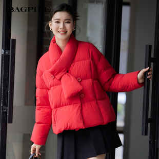 风笛羽绒服设计感小众冬季 保暖外套潮 2024小个子加厚鹅绒短款