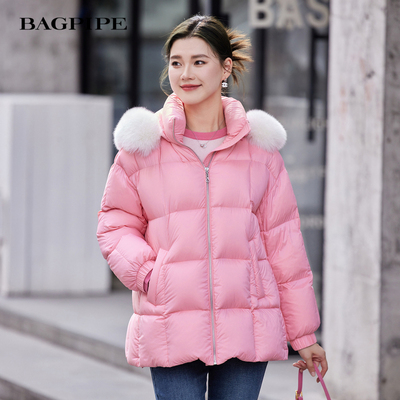 风笛2024冬季新款大毛领羽绒服