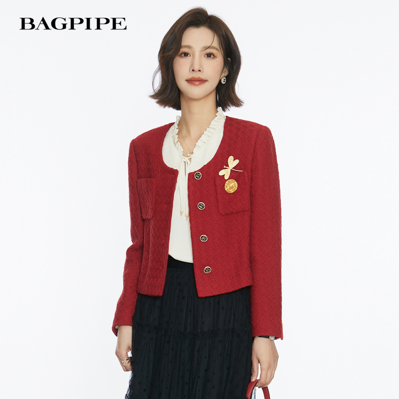 风笛2024秋季新款小香风短外套