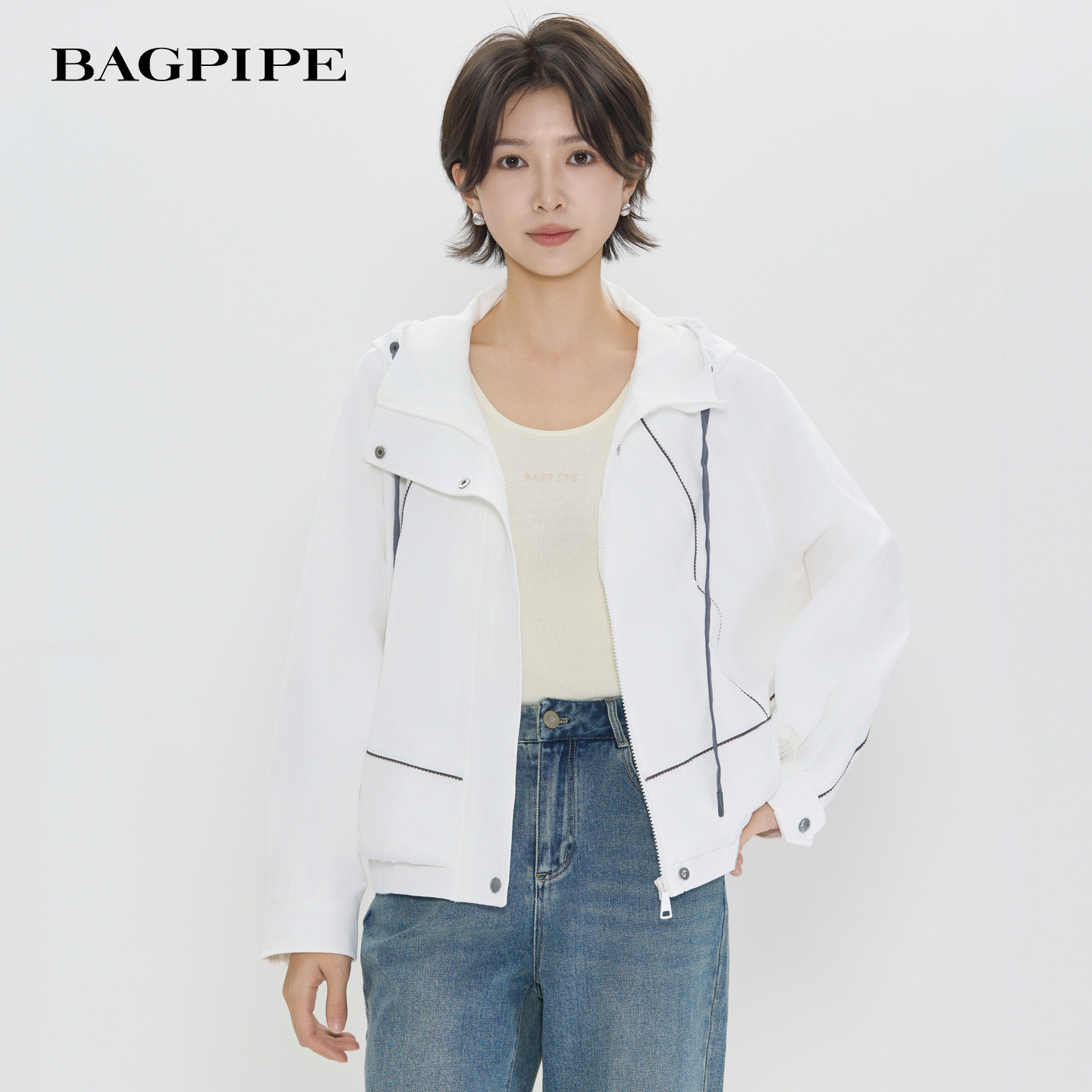 风笛2026春季新款连帽工装风衣外套女短款小个子减龄夹克上衣,女装/女士精品,风衣,淘宝优惠券,粉丝福利购,淘宝优惠卷