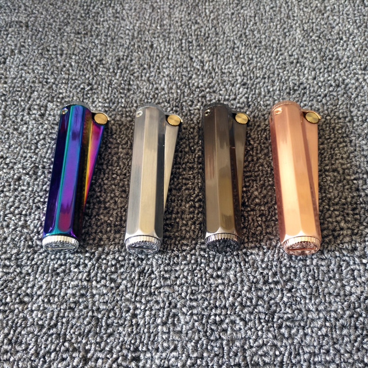 中邦ZB-681长条便携开盖砂轮火石煤油打火机六边形立柱锌合金机身