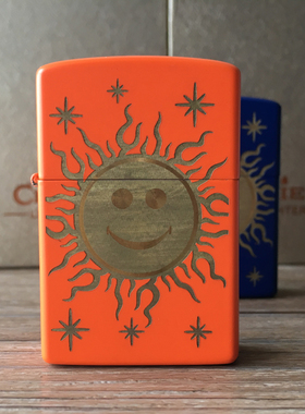 首领CHIEF纯铜创意防风金属煤油打火机橙色烤漆描金日月星辰2款选