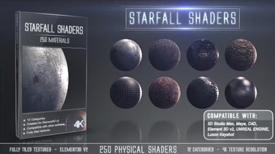 3.7GB,E3D星陨着材质支持Maya、3DMax、Keyshot、Unity、C4D等