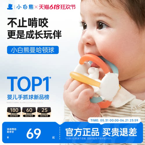 小白熊曼哈顿手抓球小月龄牙胶