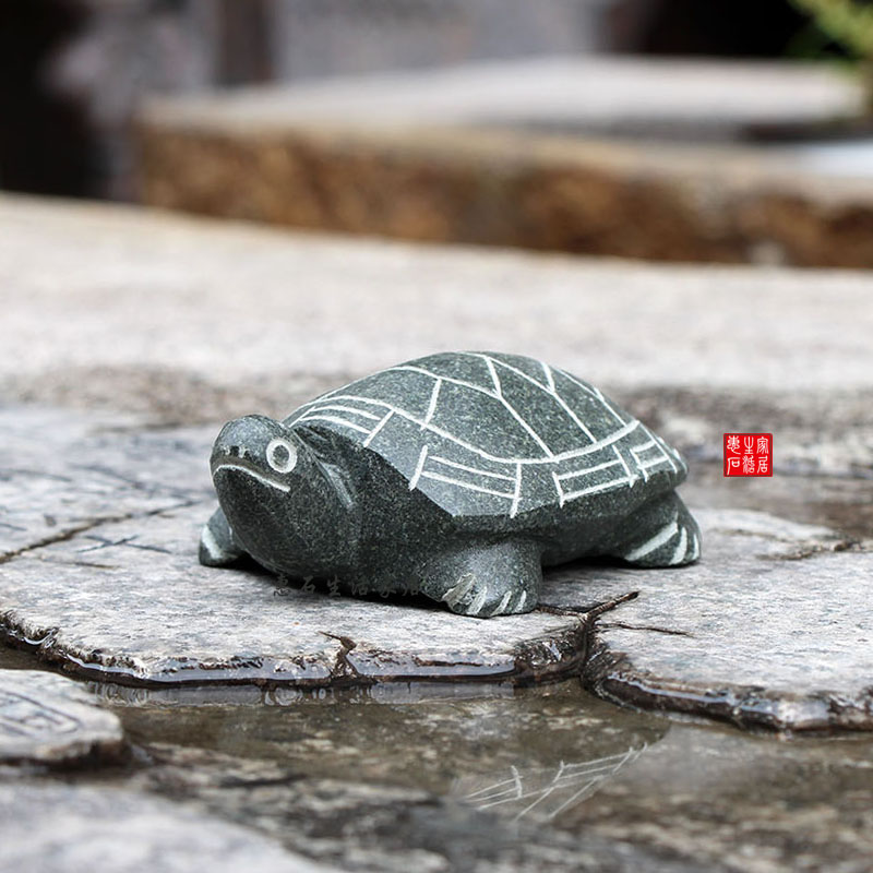 福建惠安石雕乌龟摆设鱼缸装饰假山鱼池摆设石龟家居商务龟