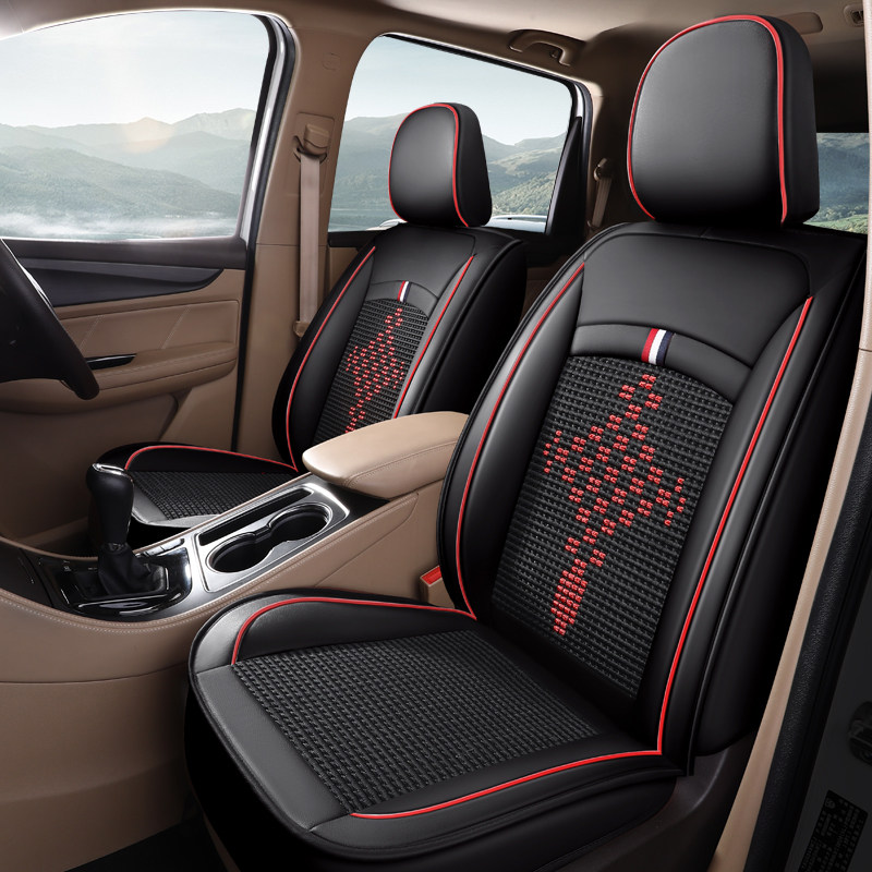 中国结七座汽车座套皮冰丝四季通用汽车坐垫五菱宝骏幻速菱智欧尚