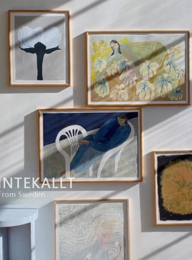 进口FLD装饰画北欧客厅餐厅挂画抽象风景夏夜卧室墙壁画蔷薇蓝色