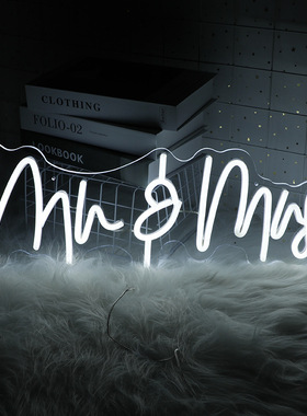 Mrmrs造型led霓虹灯网红求婚礼道具氛围灯发光字体装饰外贸定制