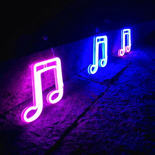 SOKKA新品 饰派对LED造型灯发光音符 霓虹灯LED音符造型寝室房间装