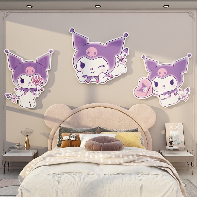 儿童卧室三丽鸥库洛米公主房间布置墙面装饰女孩生床头主题贴纸画,家居饰品,文化墙贴,淘宝优惠券,粉丝福利购,淘宝优惠卷