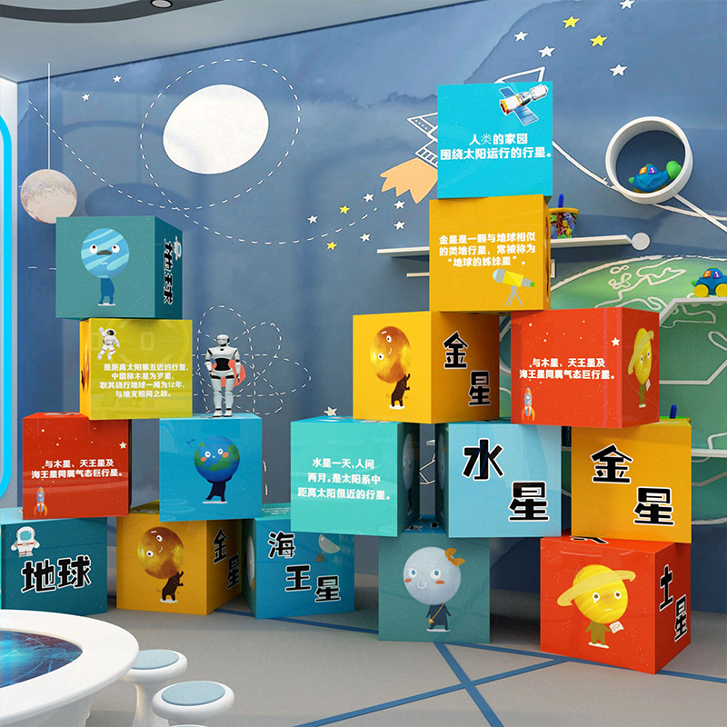 幼儿园太空航墙面装饰环创星球文化成品场景布置材料科技节主题
