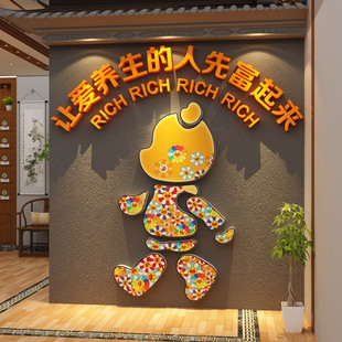 网红中医馆装饰挂画养生店诊室背景文化墙面氛围布置美容院形象贴