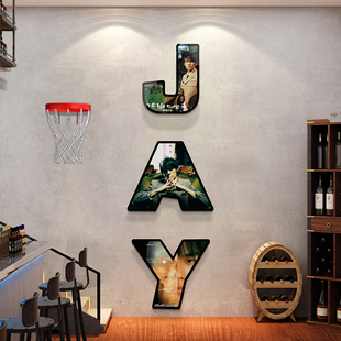 周杰伦歌词墙面贴挂画网红烧烤店装饰品创意场景布置黑胶唱片海报
