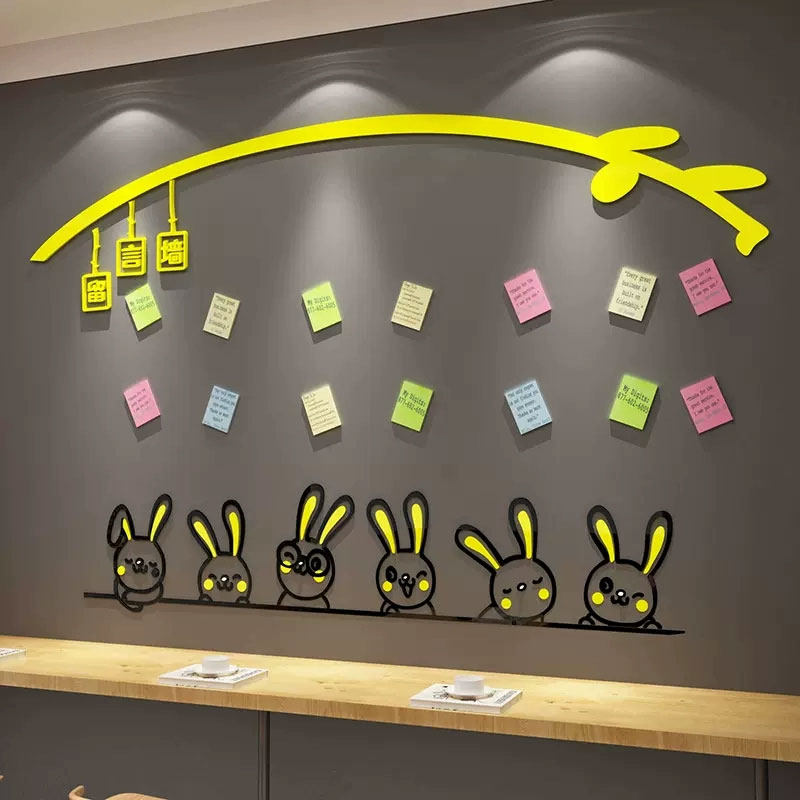 网红奶茶店许心愿树留言板互动墙面壁贴纸装饰心理咨询室布置背景