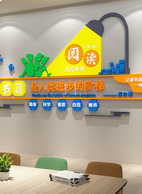 图书角氛围布置装饰阅读览室区书吧店文化墙贴培训机构绘本馆用品