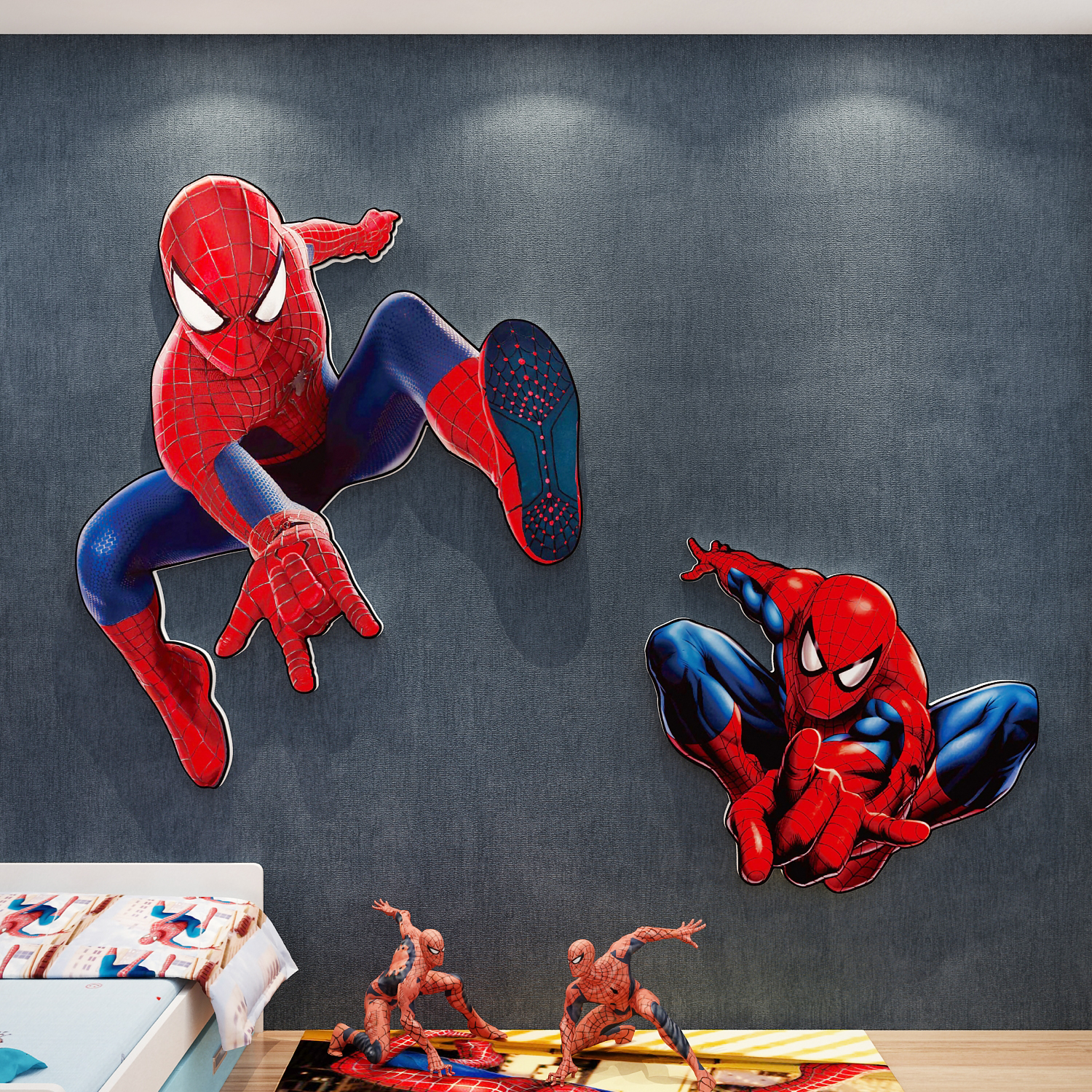蜘蛛侠海报漫威墙壁面贴卡通男孩生儿童床头房间装饰卧室宿舍布置