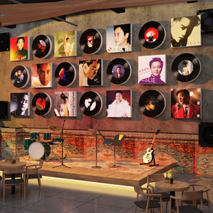 网红打卡张国荣黑胶唱片专辑贴画墙面装饰清小酒吧馆场景氛围布置