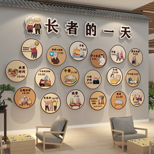 敬养老院年文化背景墙面装饰画氛围安宁疗中心宣传海报认知症专区