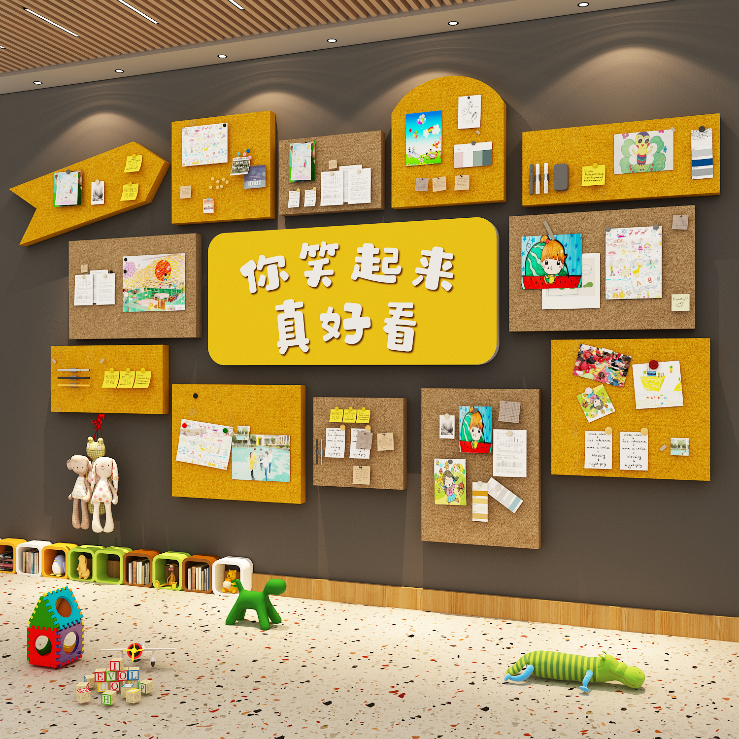 幼儿园环创主题成品毛毡板展示墙面贴装饰托管班形象照片文化布置