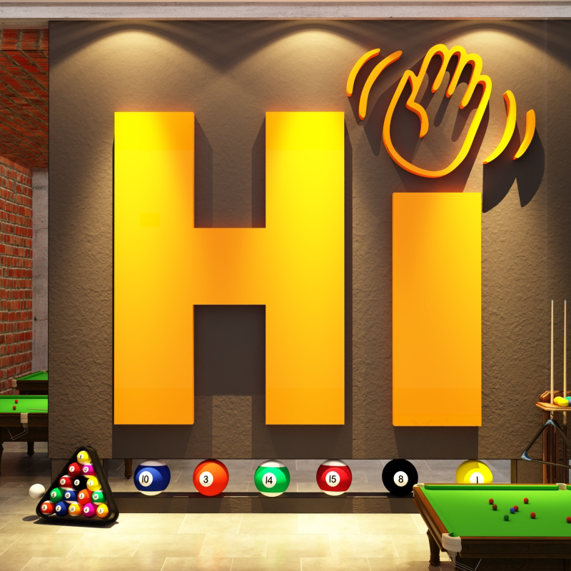网红打卡台球厅室墙面装饰贴挂画用品大全形象标语壁纸海报布置