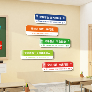 教室布置氛围装饰托管辅导班级文化墙面贴开学励志标语黑板报自习
