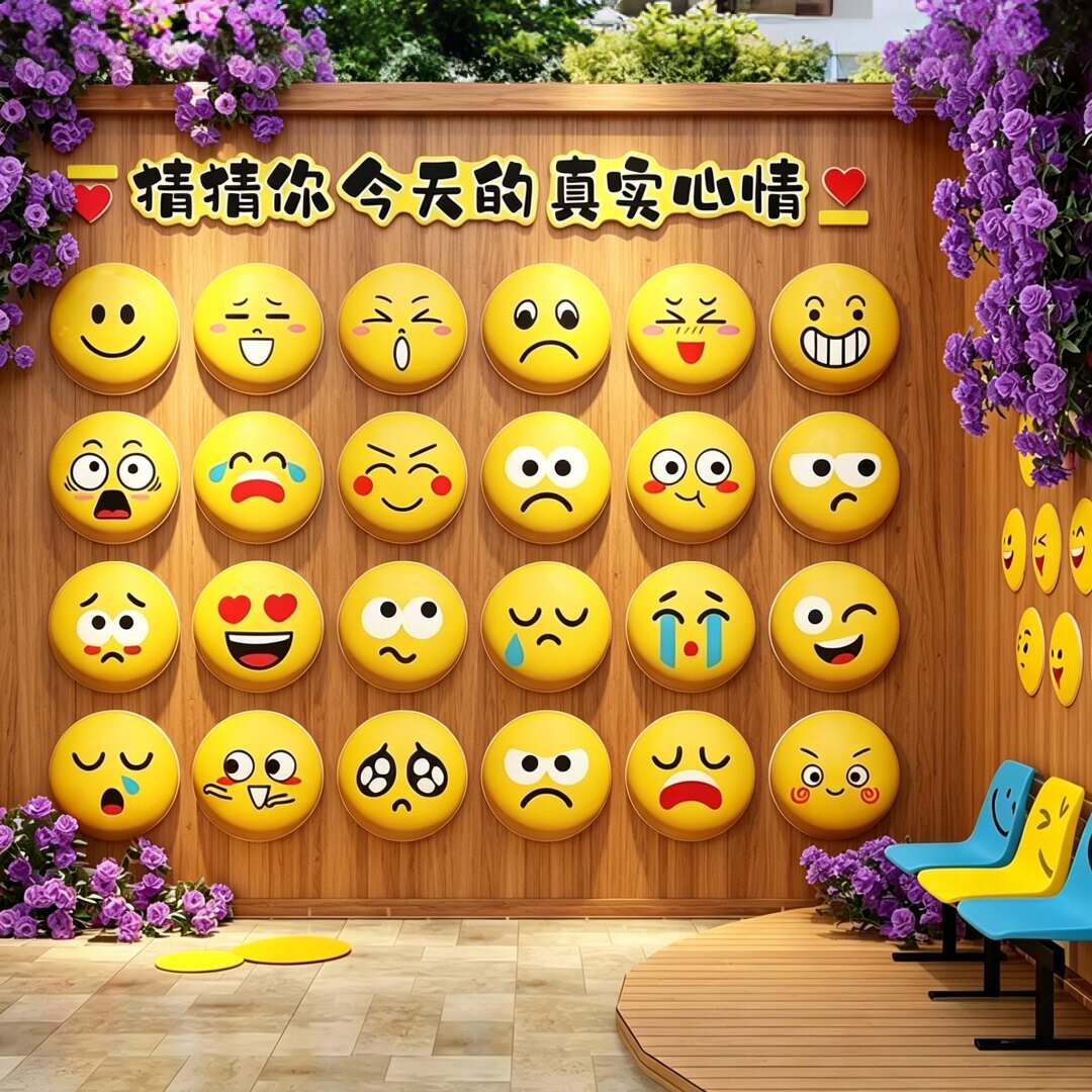 2026网红打卡微笑脸心墙贴布置