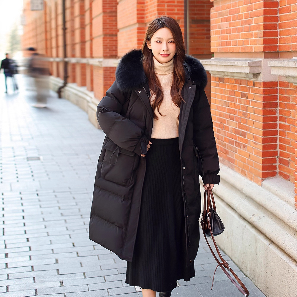 特大码女装280斤显瘦长款羽绒服