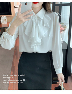 定制300斤特大码女装春季350显瘦韩版胖MM雪纺衬衫荷叶边上衣250