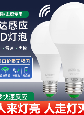 声光控感应灯泡led雷达光控球泡E27螺口走廊楼梯智能声控灯节能灯