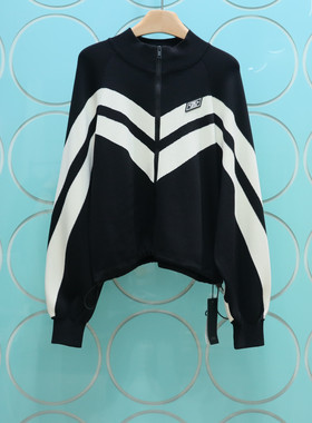 MRER莫乂义2024专柜正品春季新款撞色半高领拉链针织衫R3C52623