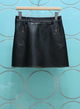 MRER莫乂义 专柜正品春季新款简约百搭PU皮短裙半身裙R5C60124