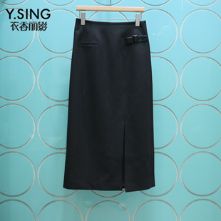 YSING衣香丽影专柜正品2025冬季新款开叉包臀半身长裙141023105