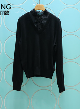 YSING衣香丽影专柜正品2026春季新款木耳边长袖羊毛衫YSY51310102