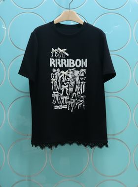 MRER莫乂义 专柜正品秋季新款蝴蝶字母秀套头上衣T恤女R6A81562