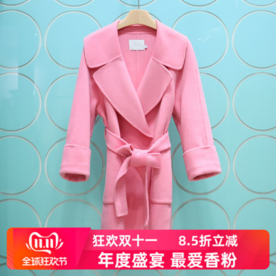 MRER莫乂义2024专柜正品冬季新款翻领系带中长款毛呢大衣R3D40932
