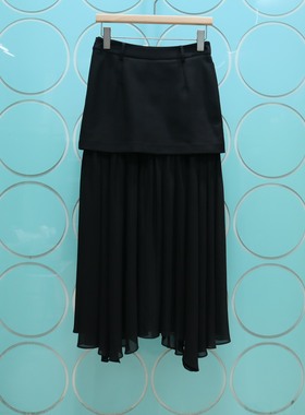 MRER莫乂义 专柜正品春季新款优雅高腰薄纱拼接鱼尾长裙R5C61762