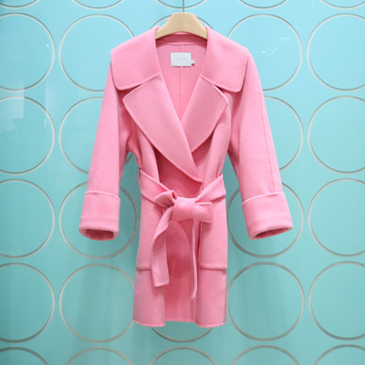 MRER莫乂义2024专柜正品冬季新款翻领系带中长款毛呢大衣R3D40932