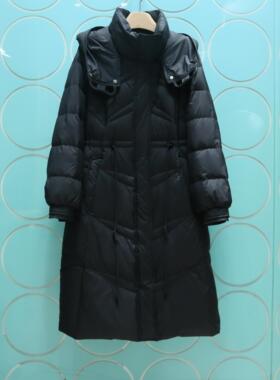 JIUYA玖娅专柜正品2025冬新款时尚气质休闲长款连帽羽绒服JY99830