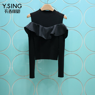YSING衣香丽影专柜正品2025冬季新款设计感漏肩针织衫140939028