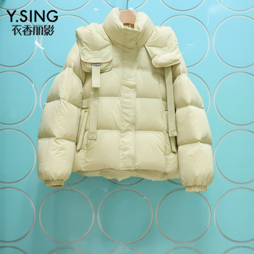 YSING衣香丽影专柜正品2025冬季新款高领连帽羽绒服女141287323