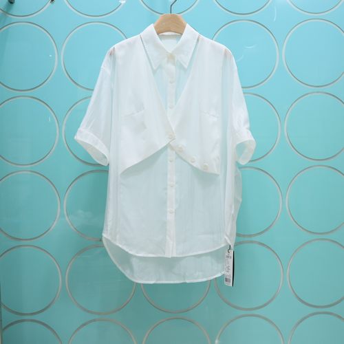 MRER莫乂义 专柜正品夏季新款亲肤透气设计感拼接上衣R4B20721