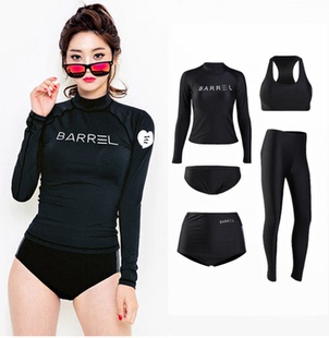 三亚湿衣女尾波冲浪服分体防晒防水母防虫浮潜游泳游艇出海潜水服