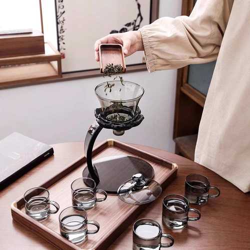 2025新款玻璃自动茶具套装家用轻奢高档茶杯磁吸茶壶懒人泡茶神器