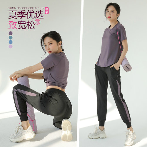 女春夏速干运动套装宽松健身跑步