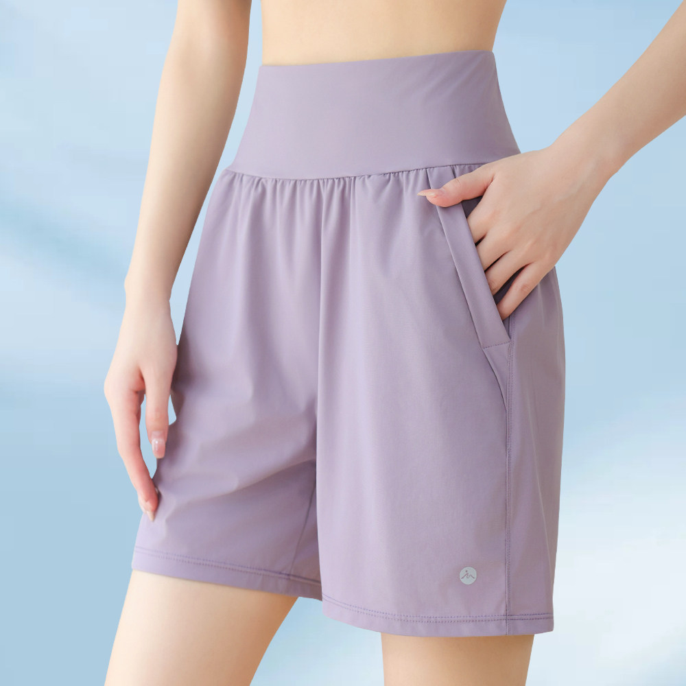 冰丝带口袋健身运动五分短裤女瑜伽休闲户外跑步专用骑行速干裤夏