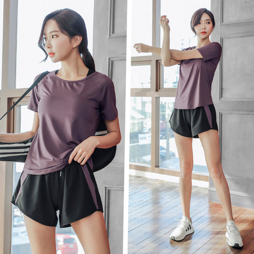 薄款短袖瑜伽服套装夏季