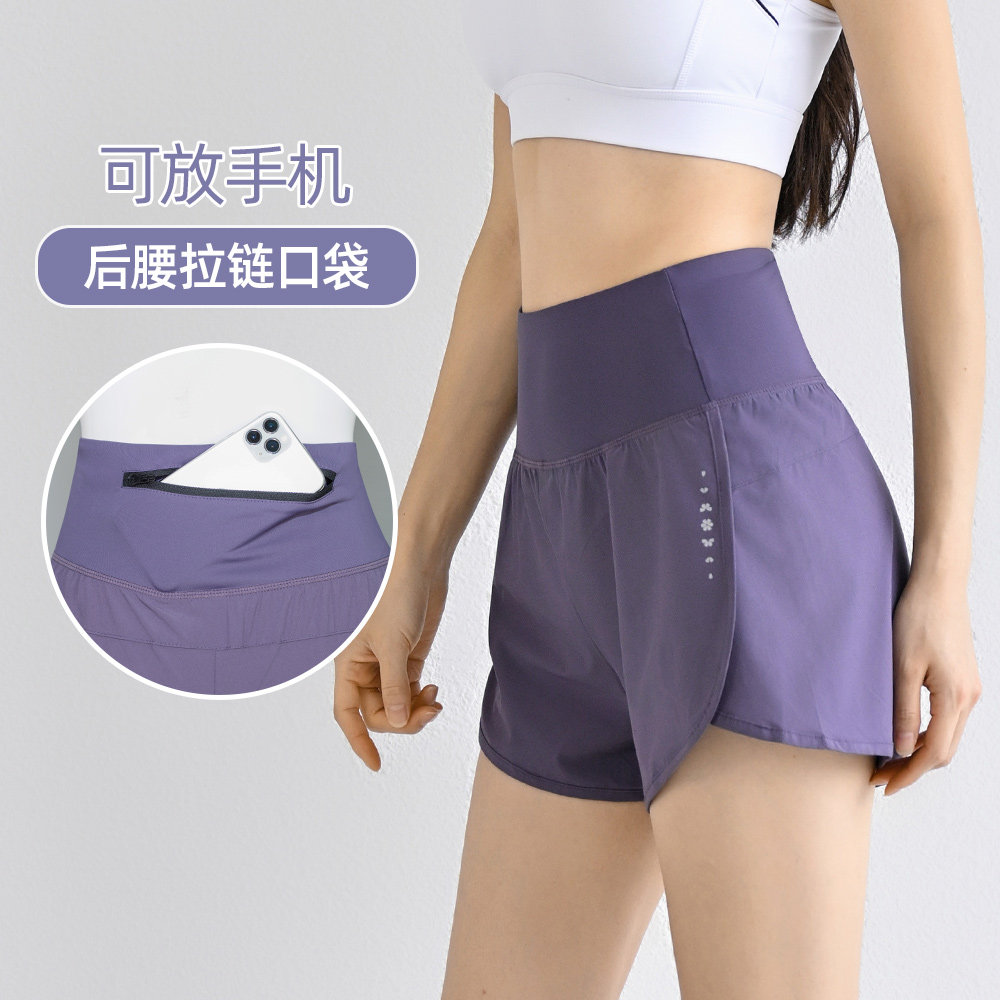 专业运动跑步健身短裤女带口袋图片